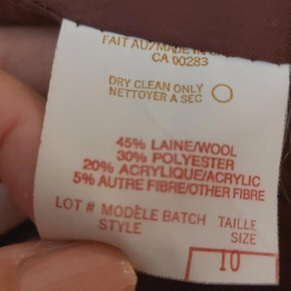 Vintage 90s Houndstooth Blazer Dark Academia Old Money Tweed Jacket Size 10 - Picture 7 of 10